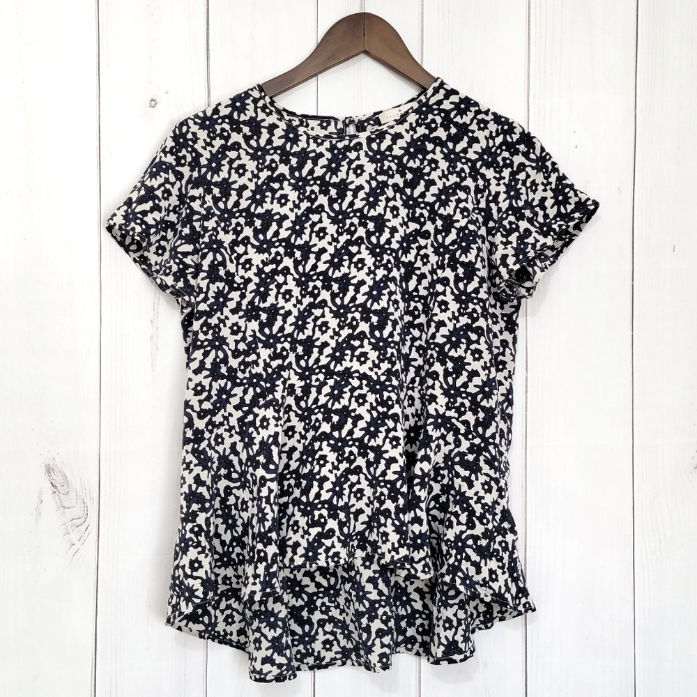 Essentiel Antwerp Silk Floral Peplum Blouse